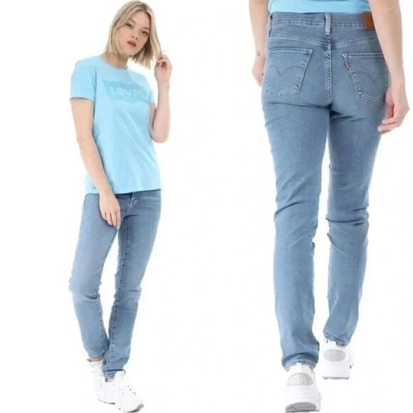 Levi's 311 Shaping Skinny Premium High Rise Denim Light Wash Jeans Size 28 - Picture 1 of 10